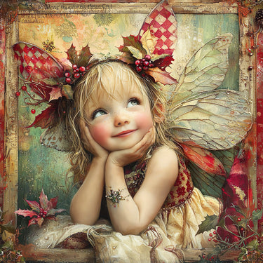 Christmas Fairy, DCO-102139, Sign For Wreath, 10x10in Metal Sign